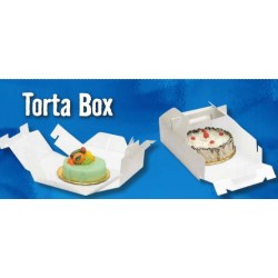 Dream' s Party scatola PORTA TORTA in cartone - per trasportare DOLCI,  TORTE ecc. - adatto per torte e vassoi TONDI o QUADRATI - Bianco Ramage (43  x